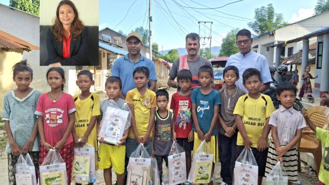 माल्दिभ्सबाट जन्मभूमिको सम्झना : सरिता महतोद्वारा पौहारीका बालबालिकालाई शैक्षिक सहयोग